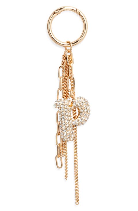 Pavé Crystal Inital Bag Charm