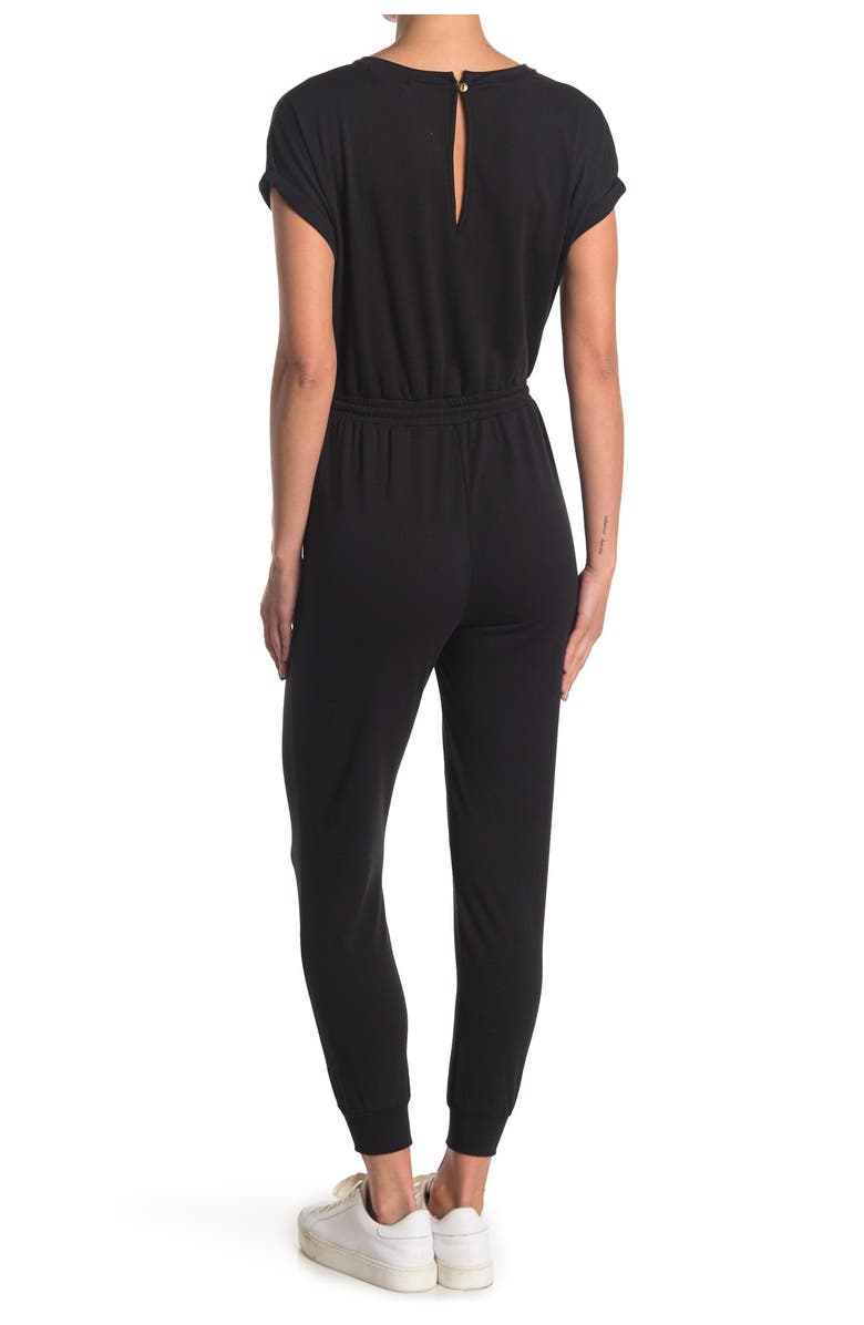 KENEDIK Solid French Terry Short Sleeve Jumpsuit, Alternate, color, 