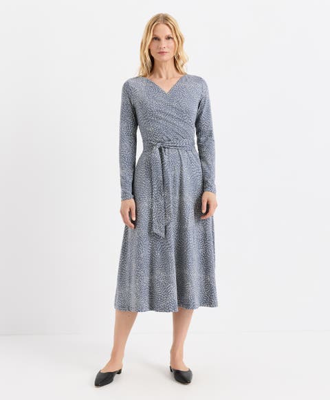 Fit & Flare Wrap Dress Made with Organic Cotton
