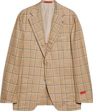 ISAIA Check Wool, Silk & Linen Sport Coat