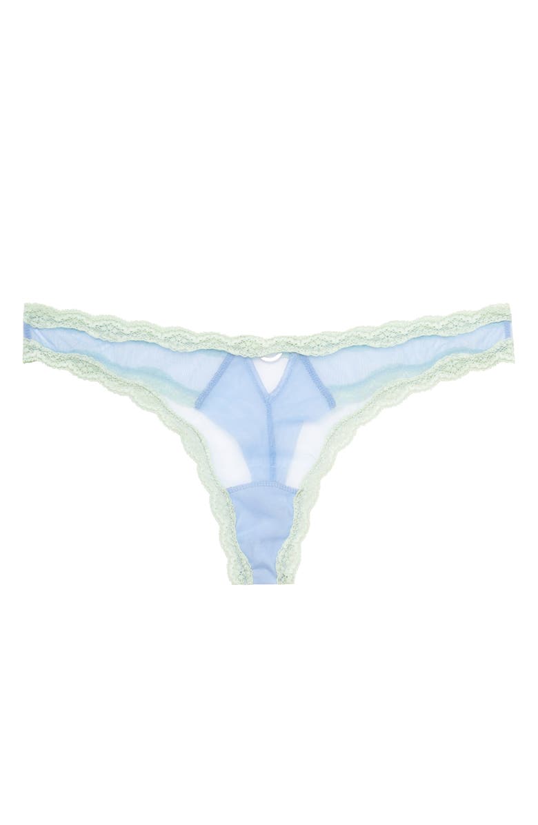 Fleur Du Mal Sheer Tulle Thong, Alternate, color, Daydream