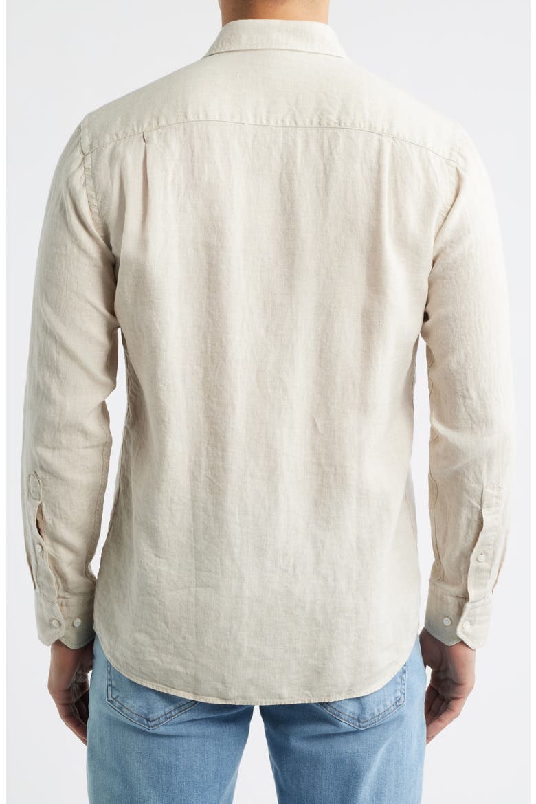 Astino Lino Tailored Fit Linen Button-Up Shirt, Alternate, color, TRUFFLE
