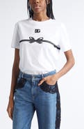 Dolce&Gabbana Logo Embroidered Bow Appliqué T-Shirt