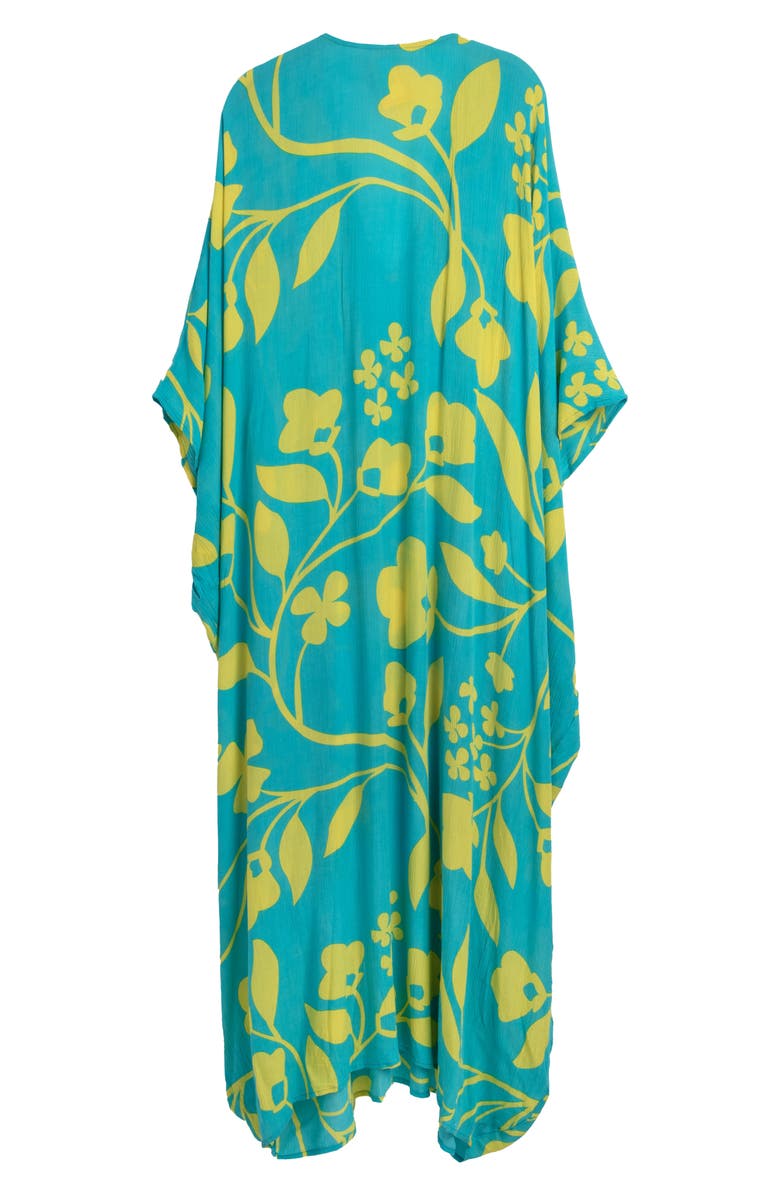 SAACHI Floral Print Cover-Up Kaftan, Alternate, color, Blue