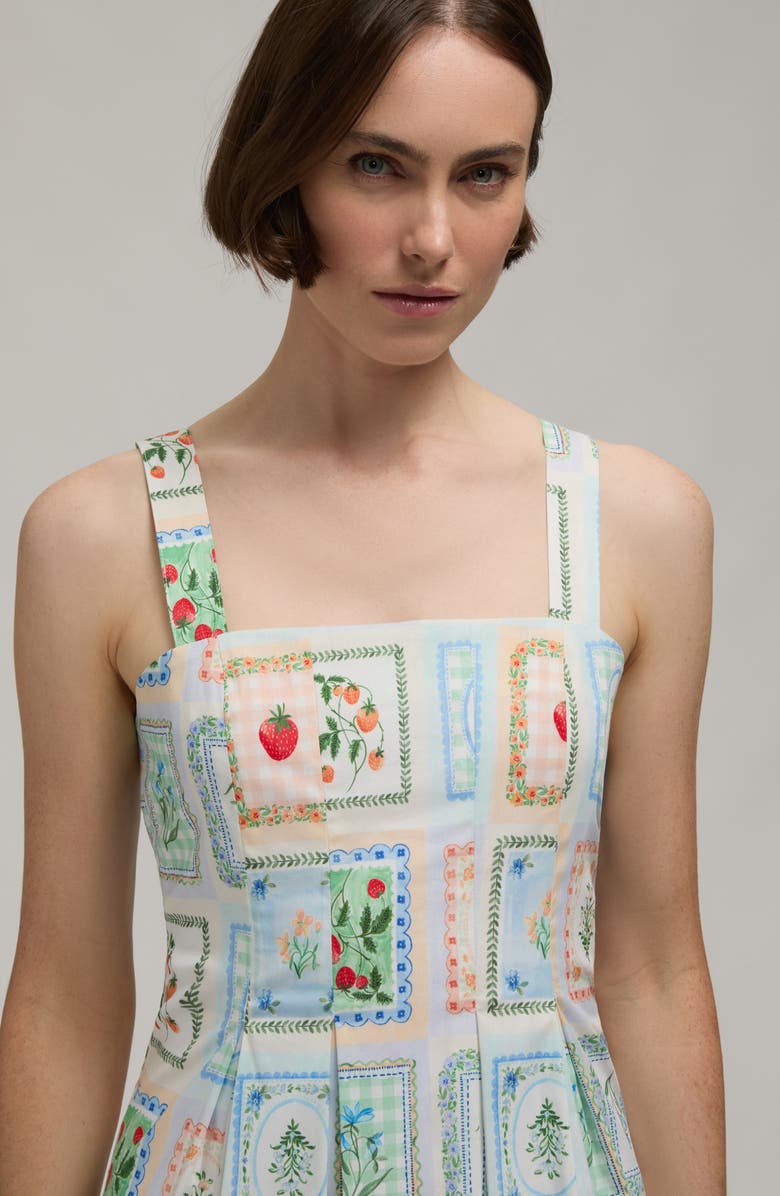 Hunter Pleated Printed Dress, Alternate, color, Flower Stamp Print