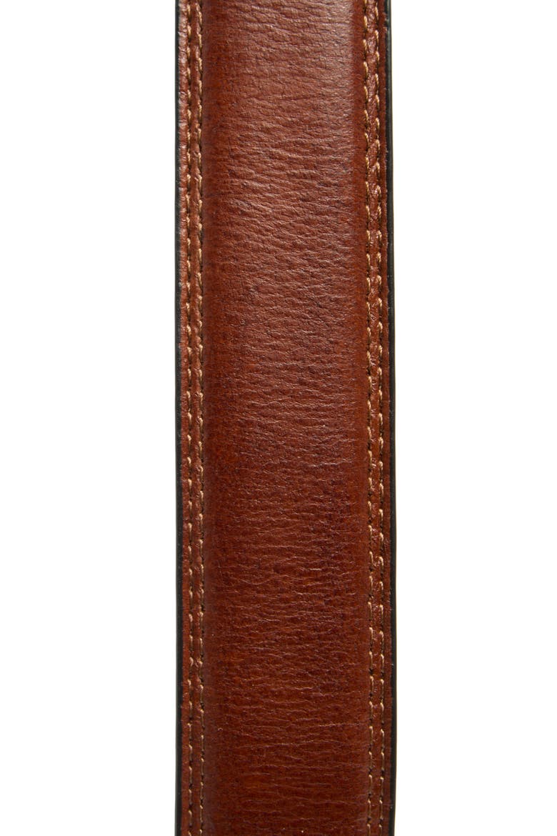 Double Stitch Leather Belt, Alternate, color, TAN