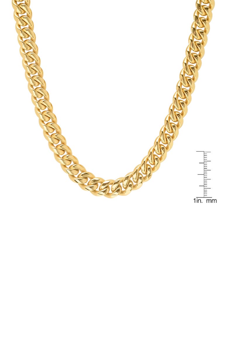 Men's 18K Gold Plated Stainless Steel 24" Curb Chain Necklace, Alternate, color, YELLOW