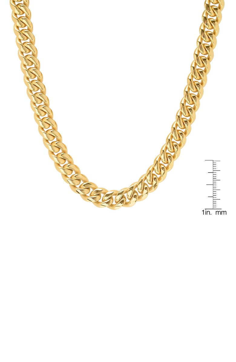 HMY JEWELRY Men's 18K Gold Plated Stainless Steel 24" Curb Chain Necklace, Alternate, color, Yellow