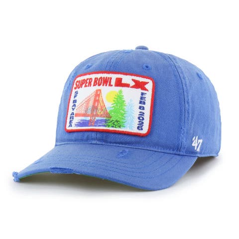 Men's '47  Blue Super Bowl LX Distressed Franchise Fitted Hat