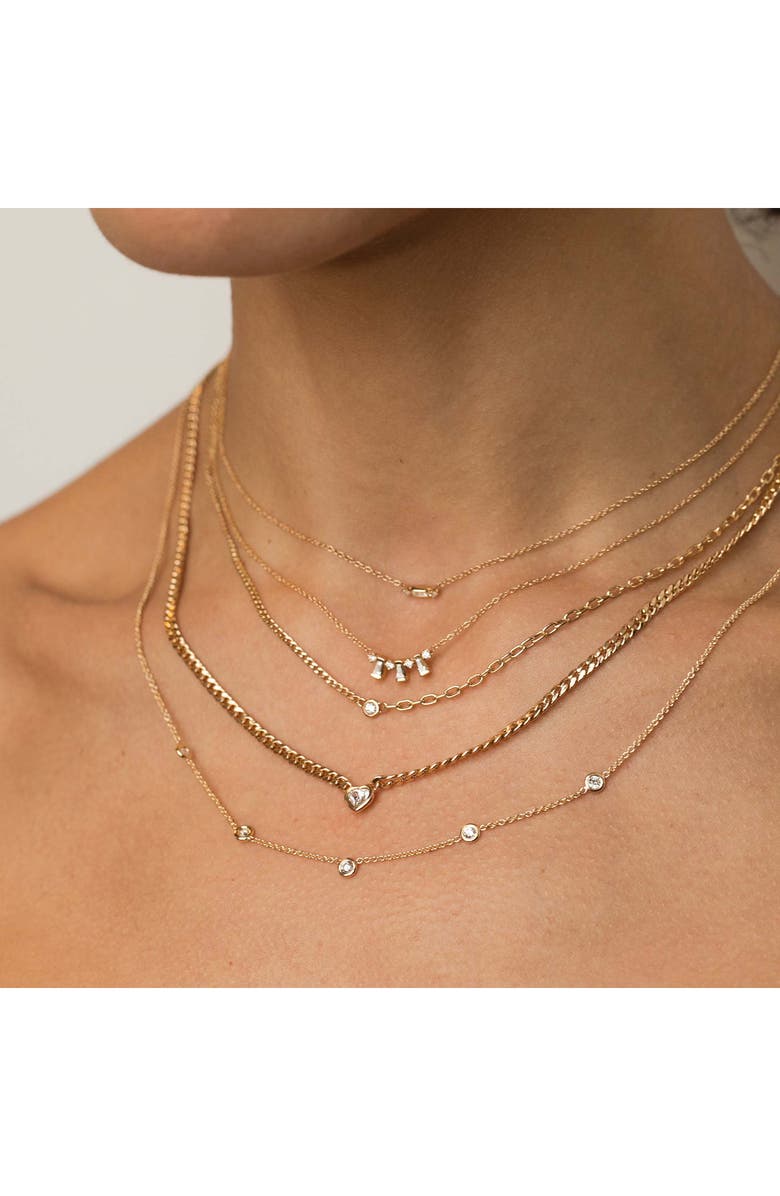 Zoë Chicco 5 Floating Diamond Station Necklace, Alternate, color, Yellow Gold