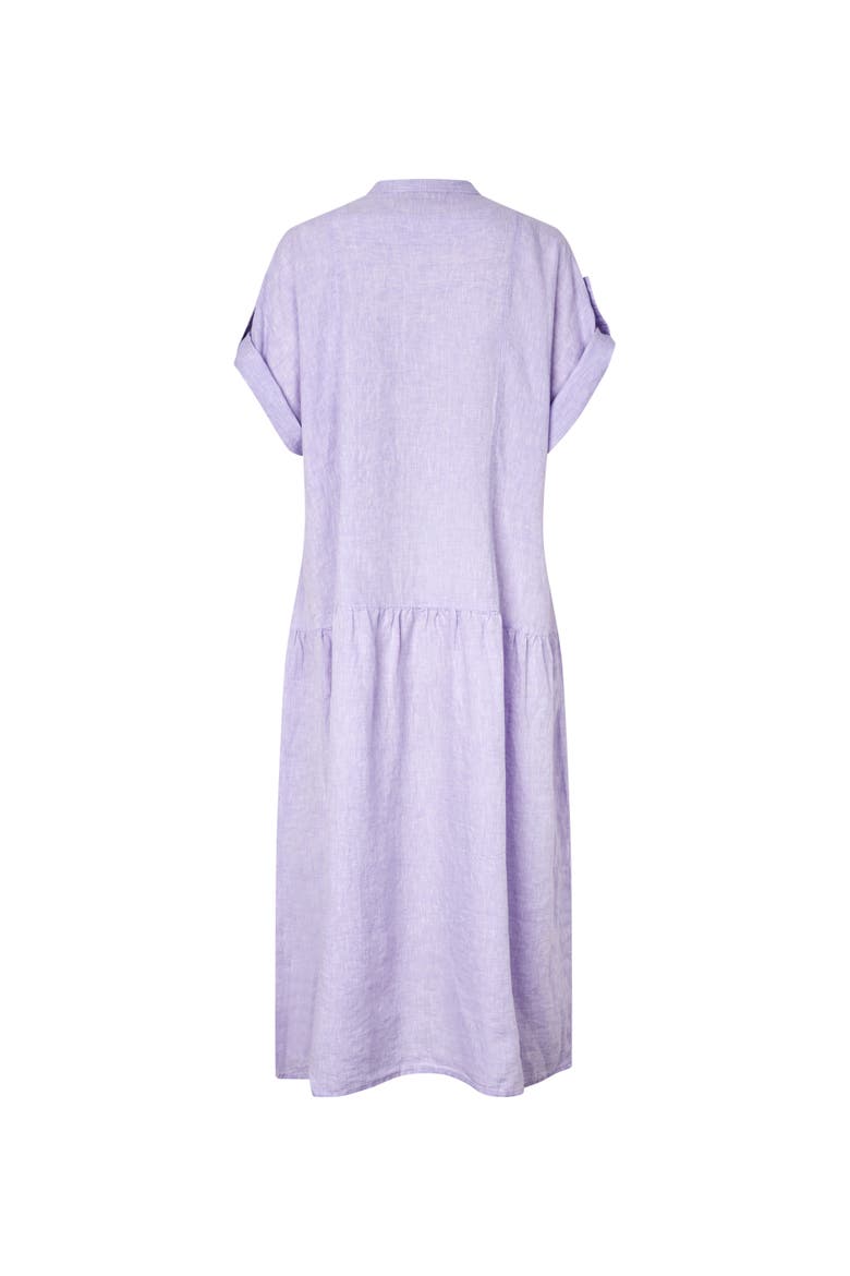 Maoswalsa Linen Mandarin Collar Dress, Alternate, color, Lavender