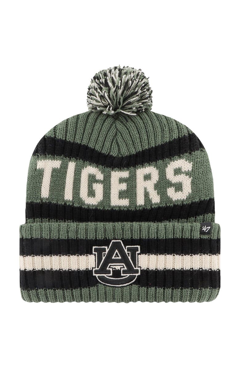 '47 Men's '47 Green Auburn Tigers OHT Military Appreciation Bering Cuffed Knit Hat with Pom, Main, color, Green