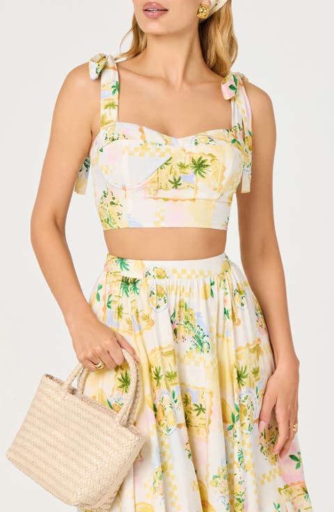 Kaleigh Tropical Print Crop Top