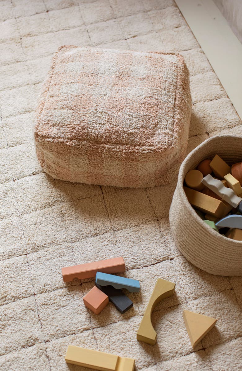 Lorena Canals Vichy Pouf, Alternate, color, Rose