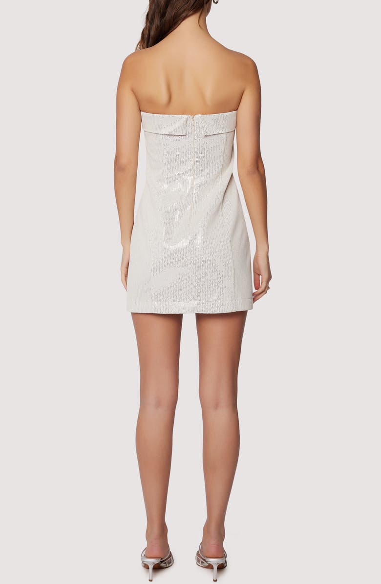 Lost + Wander Celestina Sparkle Strapless Minidress, Alternate, color, White