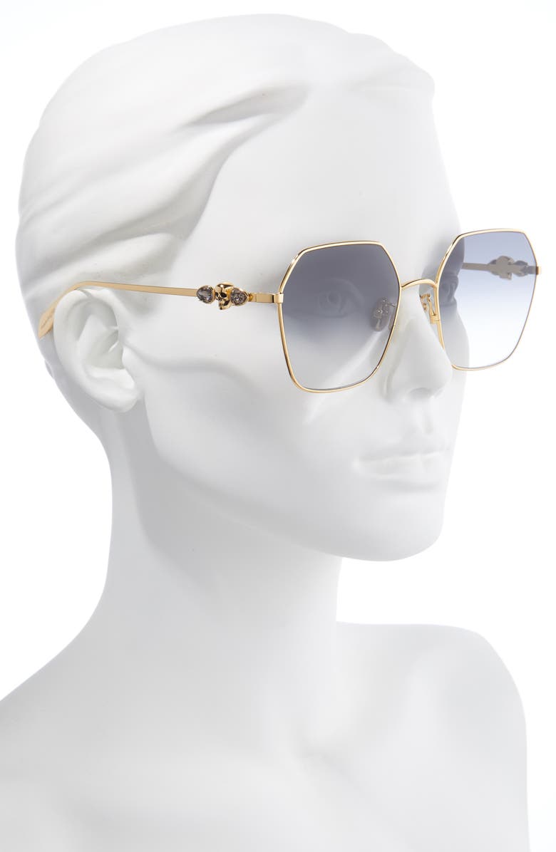McQueen Alexander McQueen 61mm Gradient Geometric Sunglasses, Alternate, color,