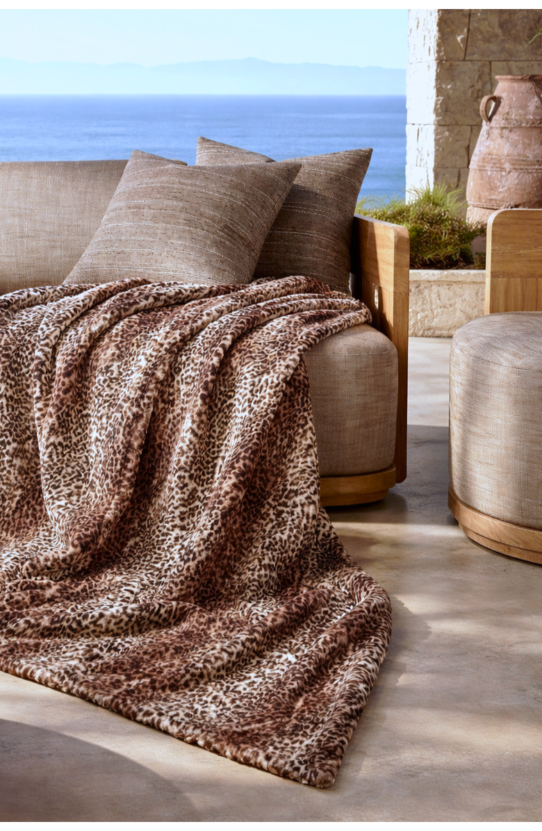 Sea To Me Blankets San Diego Faux Fur Throw Blanket, Alternate, color, Cheetah