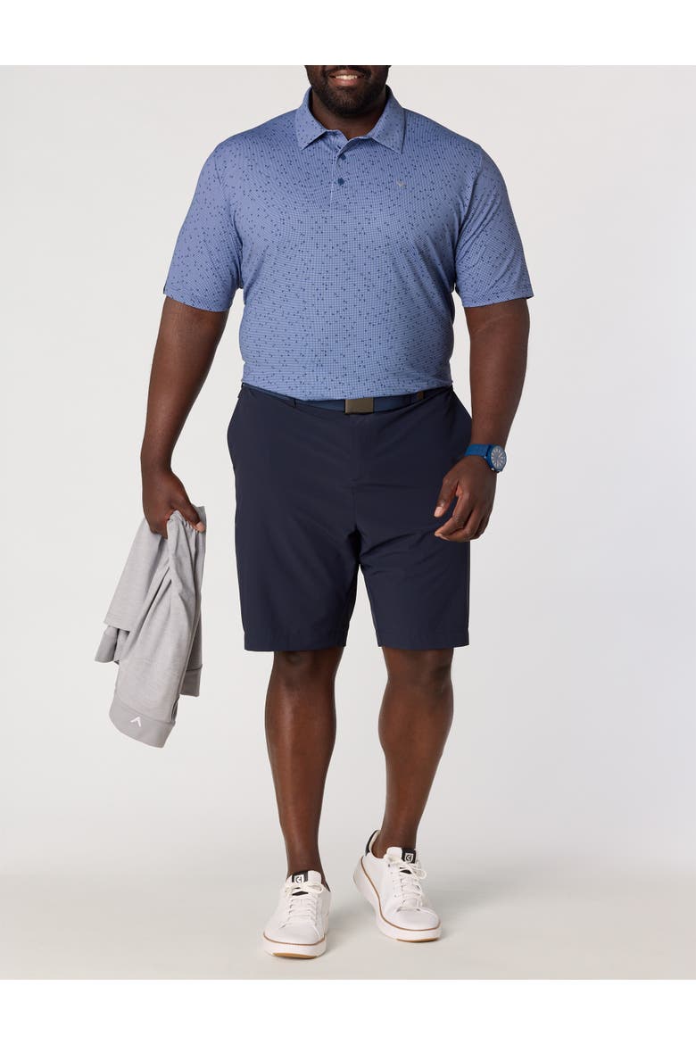 Big & Tall Chevron Gingham-Printed Performance Polo Shirt, Alternate, color, PEACOAT