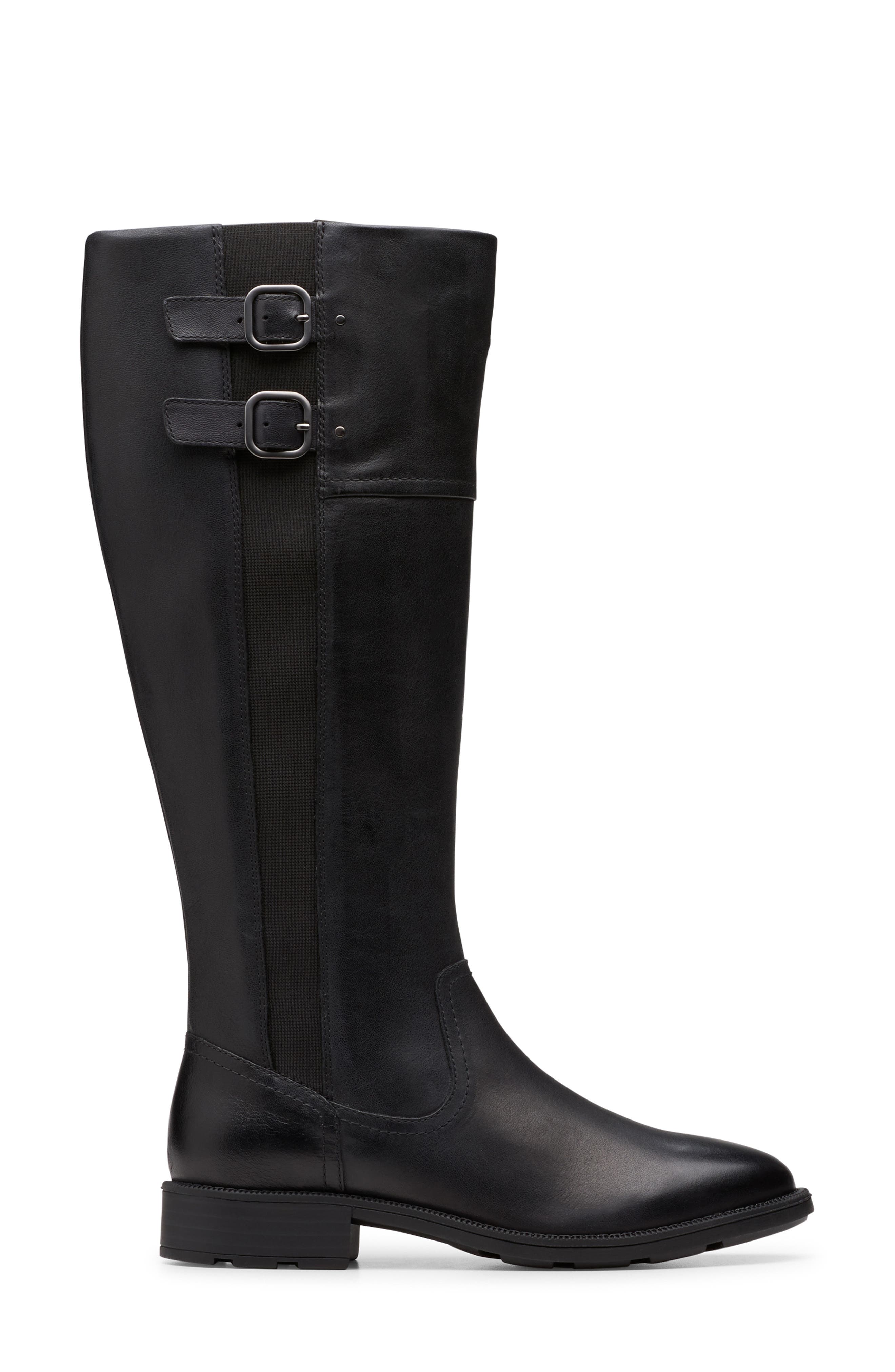 Clarks<sup>®</sup> Adalynn Hope Knee High Boot, Alternate, color, Black Leather