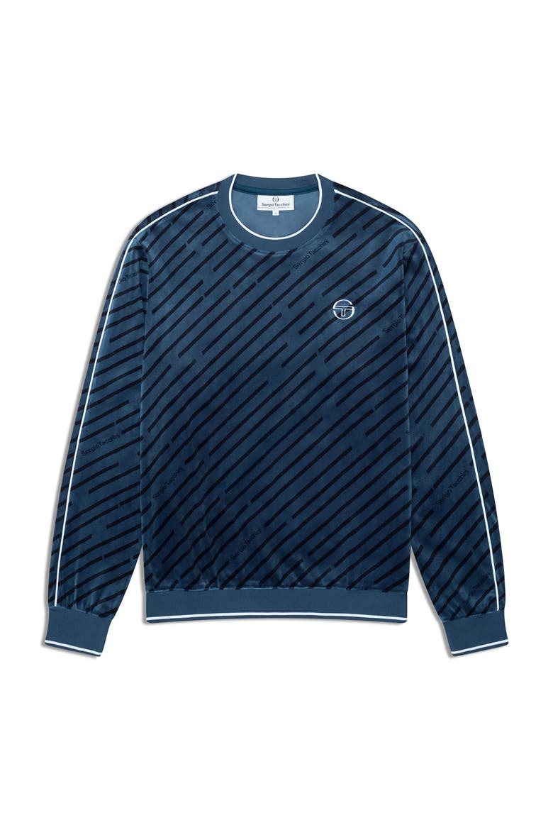 Obliquo Velour Crewneck, Alternate, color, KEY LARGO