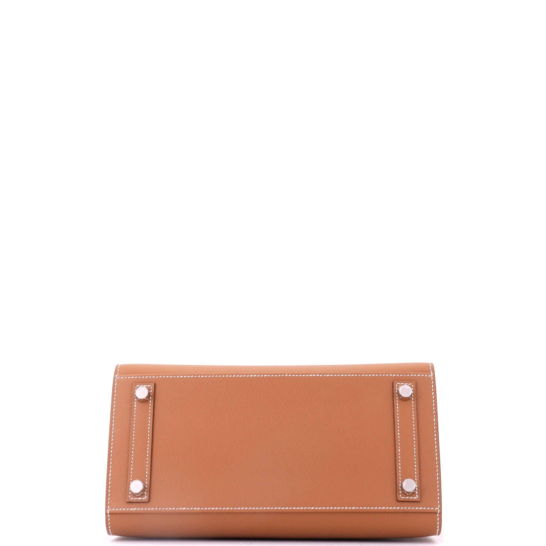 Birkin Sellier Bag Brown Epsom with Palladium Hardware 25, Alternate, color, Gold