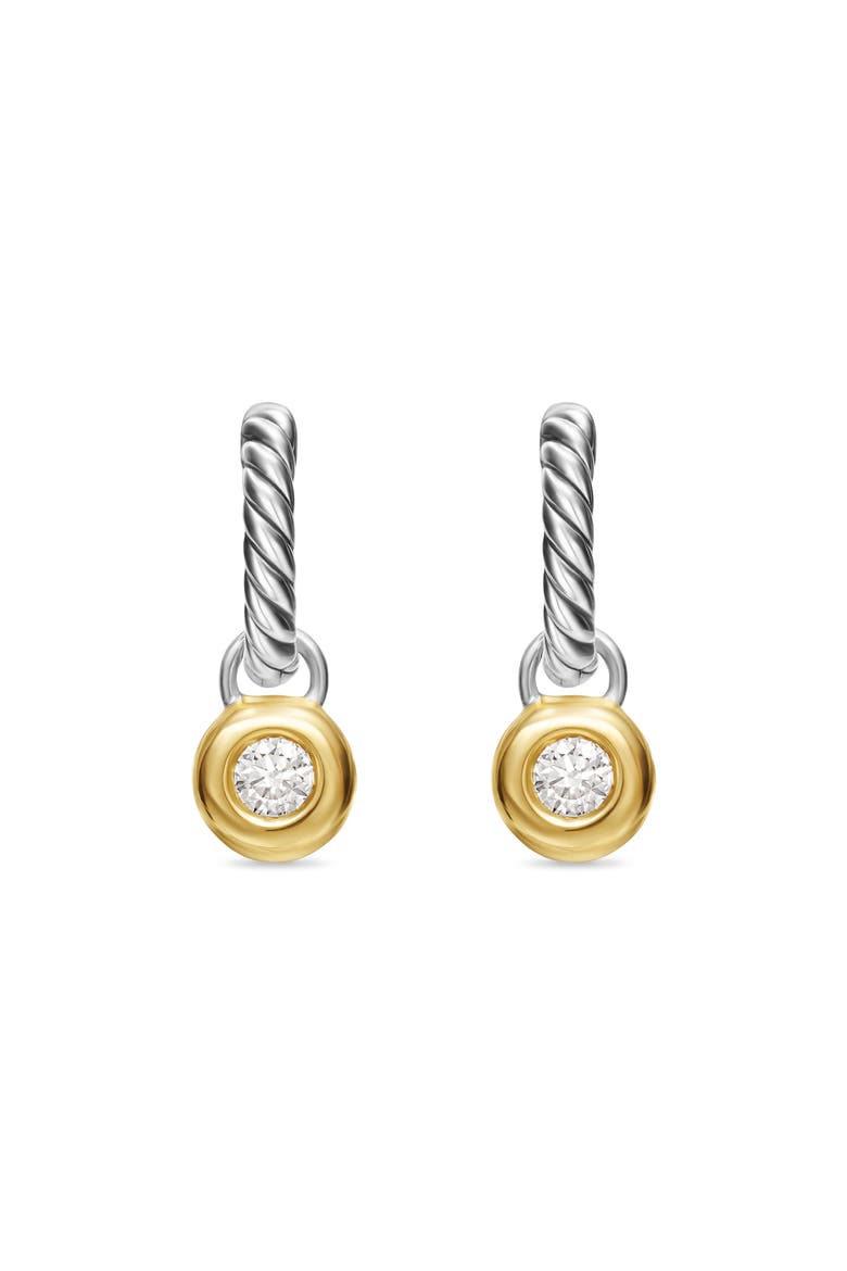 Petite Cable Huggie Hoop Earrings, Main, color, SILVER/GOLD