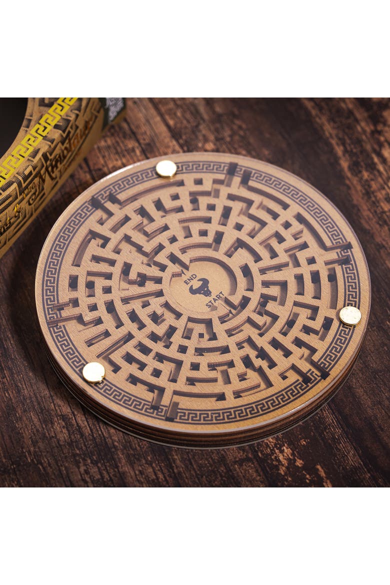 Theseus and The Minotaur 3D Wooden Brainteaser Puzzle, Alternate, color, Multicolored