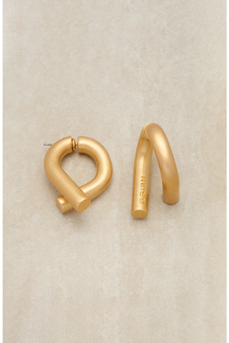 Taylor Tubular Metal Twist Front/Back Earrings, Alternate, color, GOLD TONE