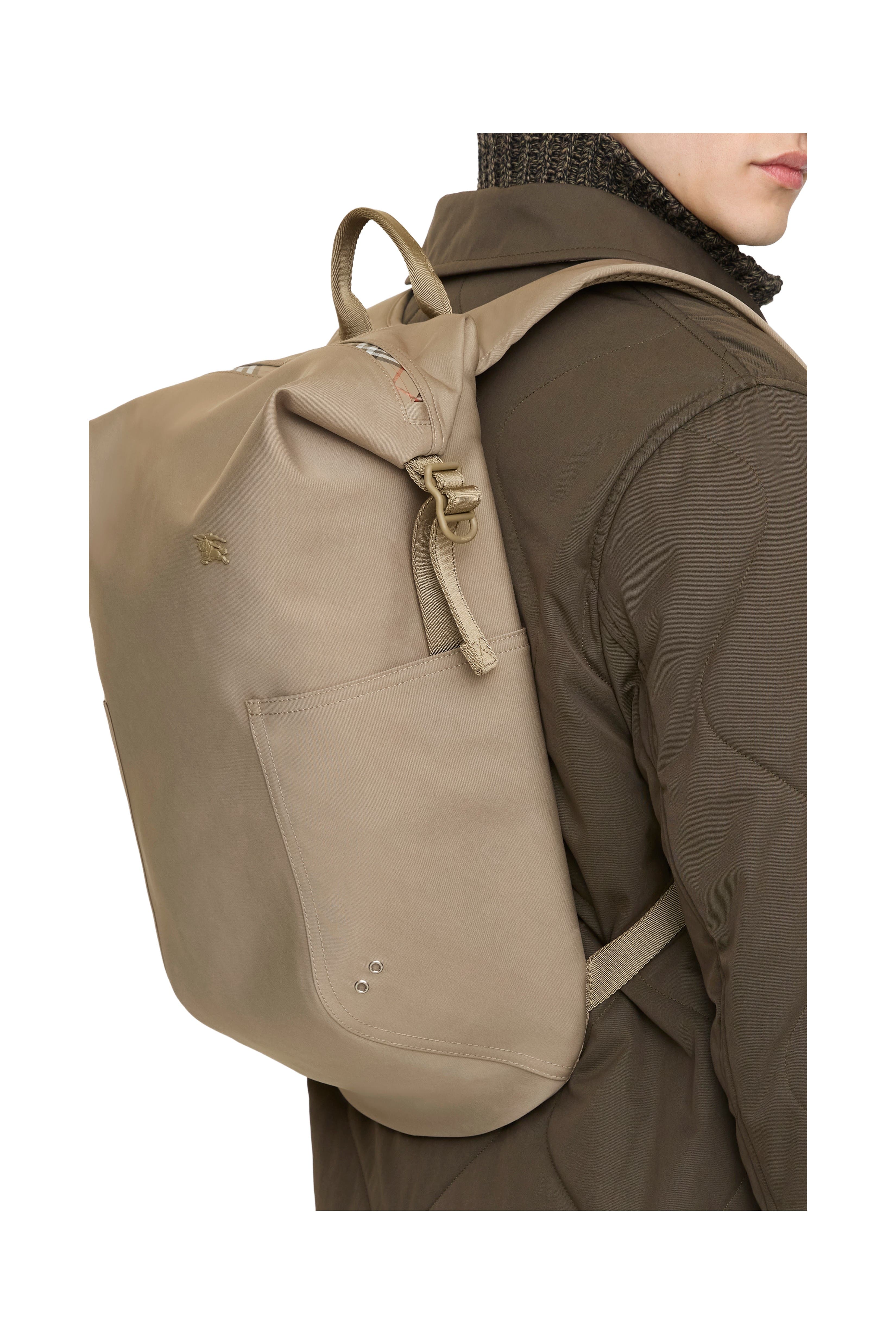 Burberry Storm Backpack, Alternate, color, Taupe Beige