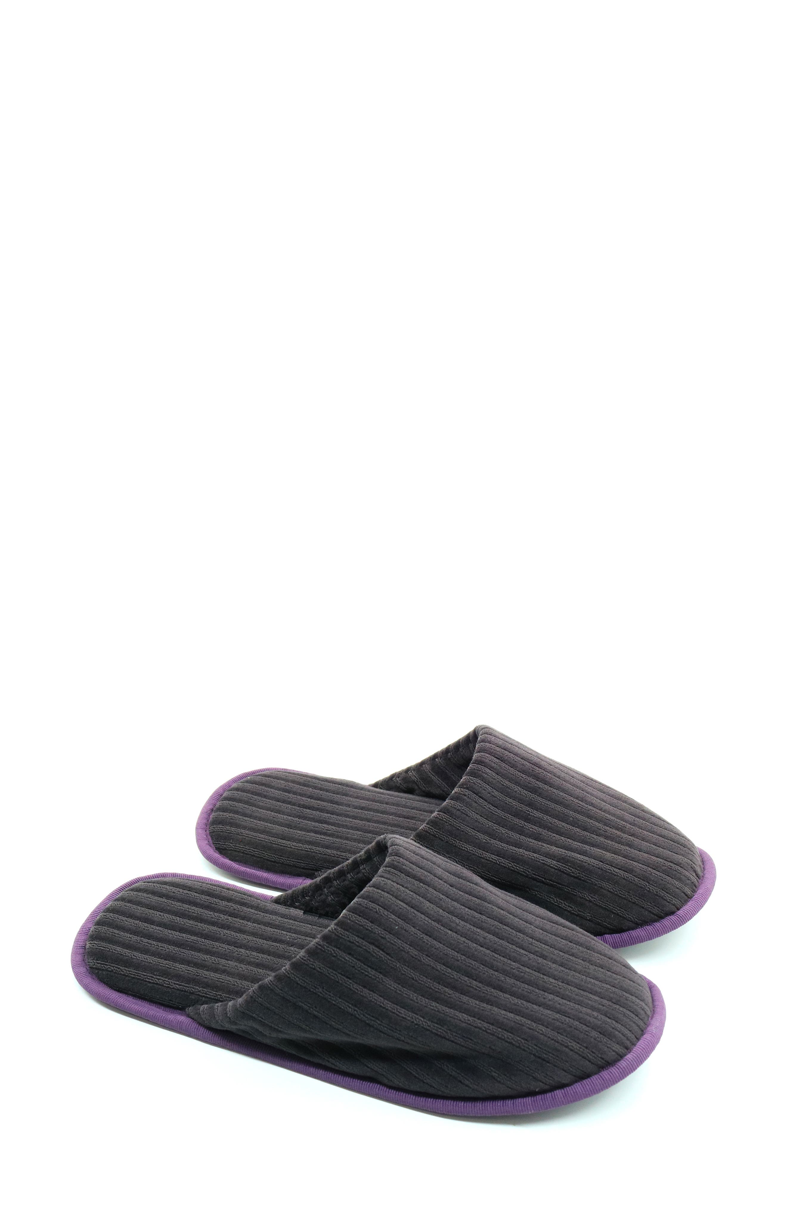 Corduroy Scuff Slipper, Main, color, BROWN/ GRAPE