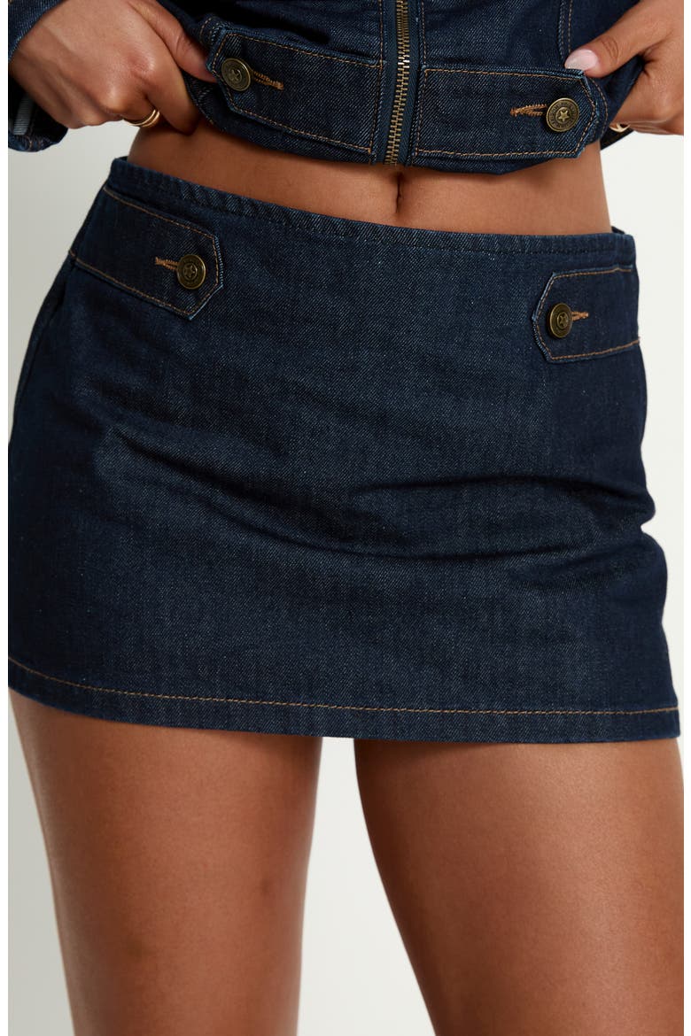Cristen Cadet Denim Miniskirt, Alternate, color, INDIGO