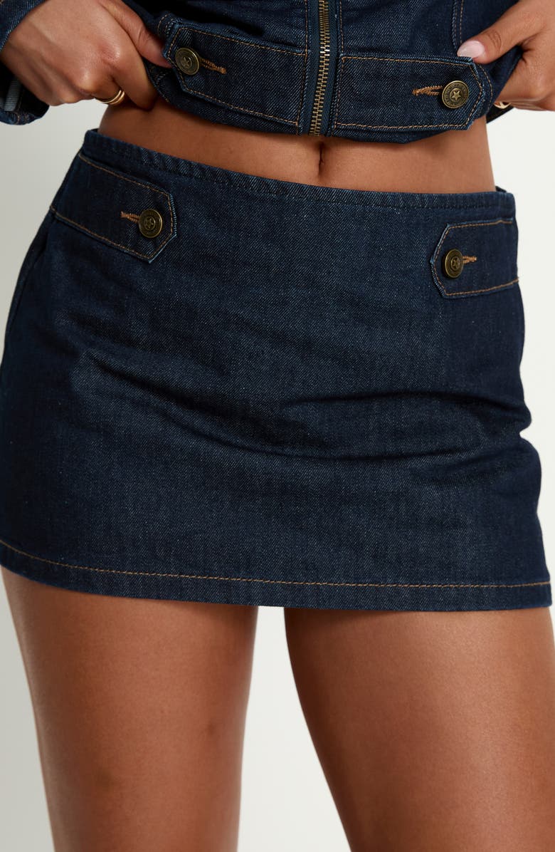 Princess Polly Cristen Cadet Denim Miniskirt, Alternate, color, Indigo