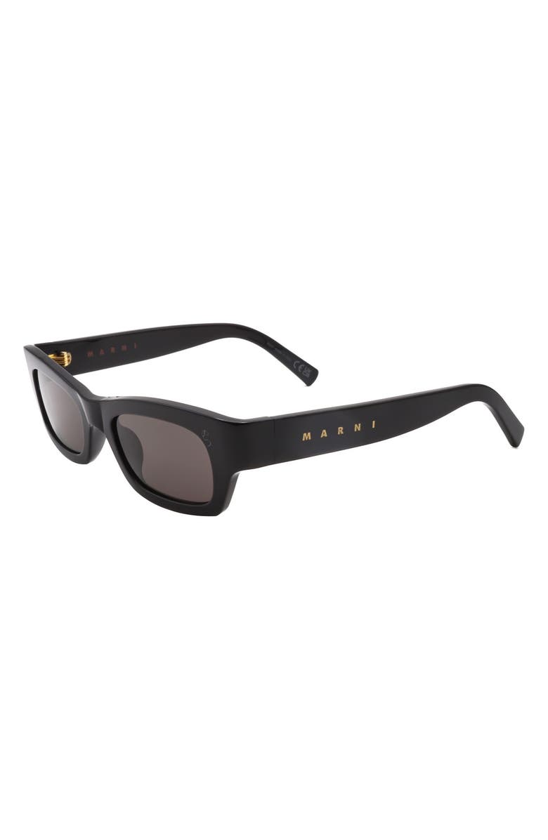 Marni 50mm Rectangular Sunglasses, Alternate, color, Black / Grey