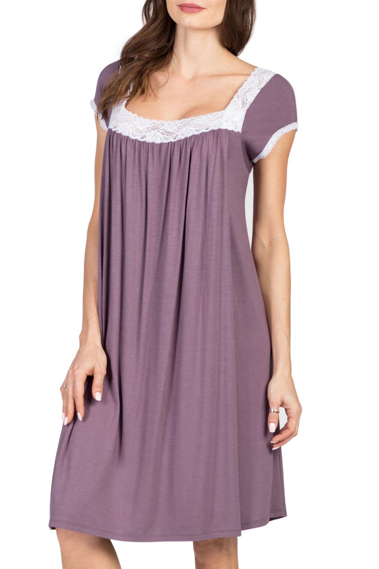 Joliet Maternity/Nursing Nightgown, Main, color, LILAC