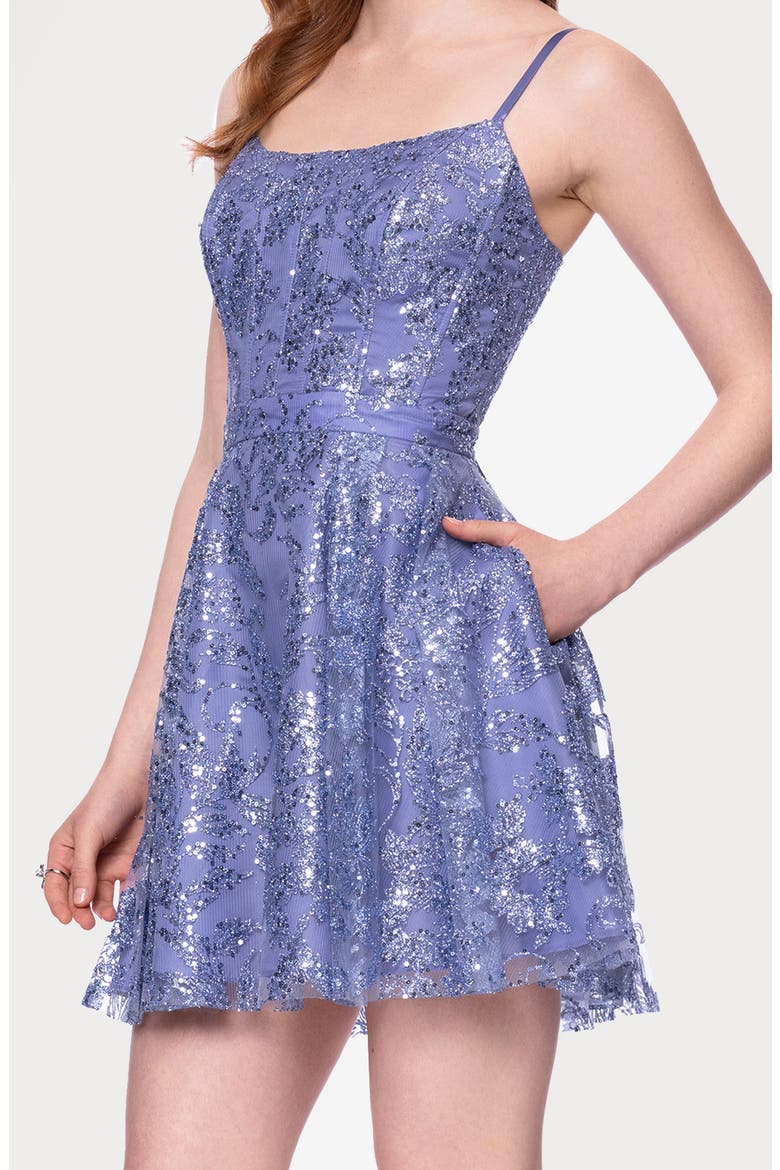 Sequin Minidress, Alternate, color, PERIWINKLE