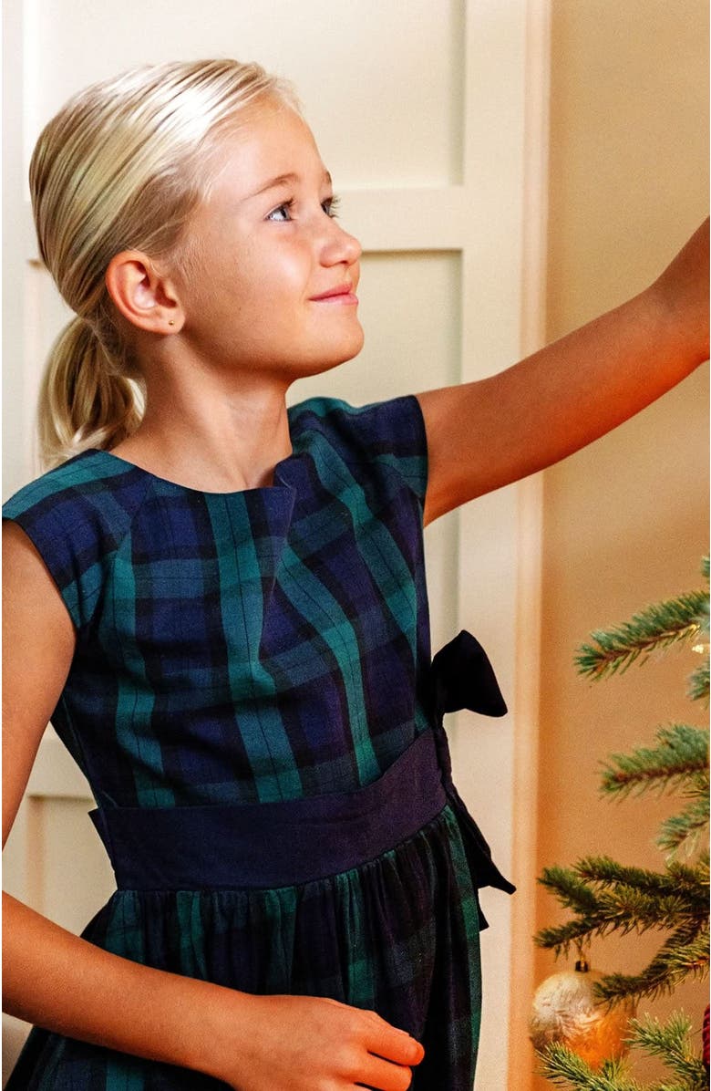 Hope & Henry Girls' Organic Cap Sleeve Party Dress with Bow Sash, Kids, Alternate, color, 