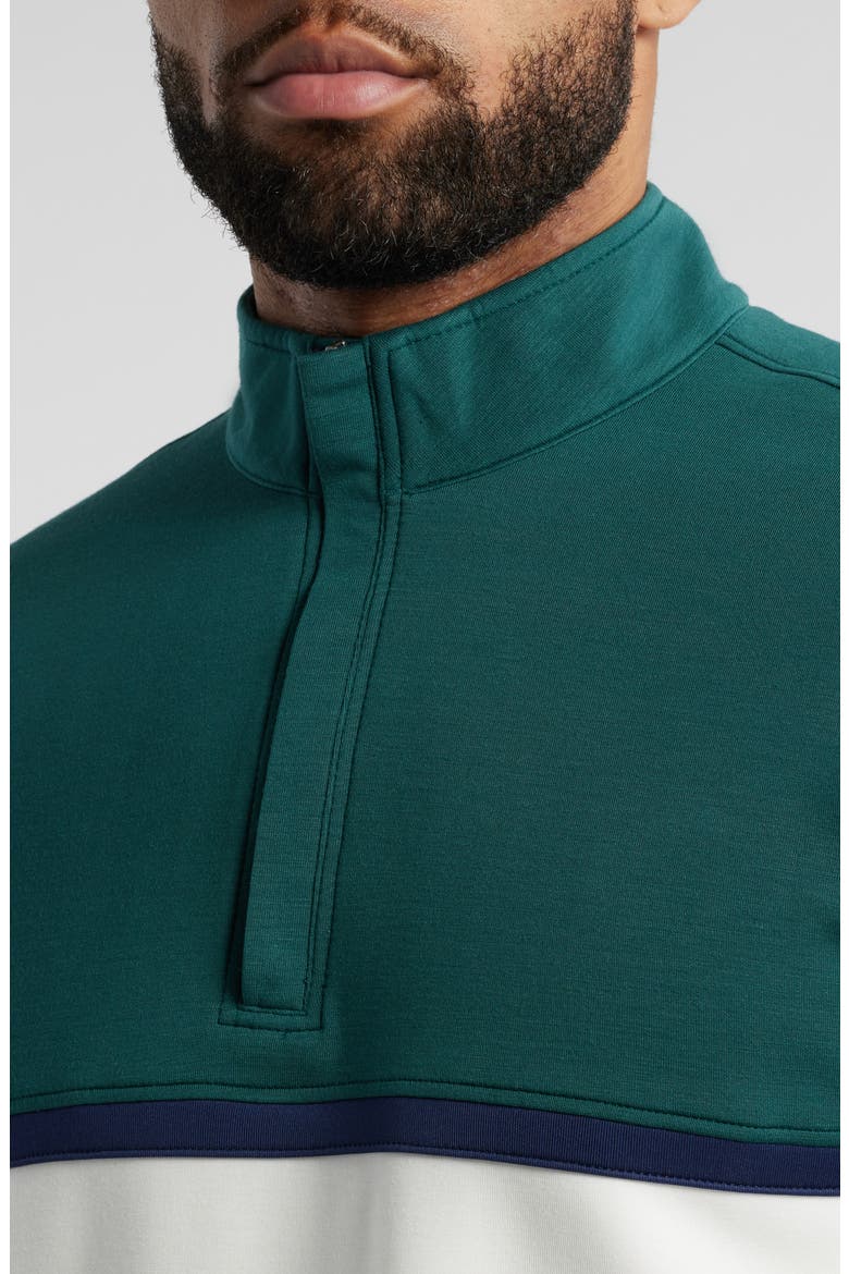 Owen Chest Stripe Golf Quarter Zip, Alternate, color, FOREST
