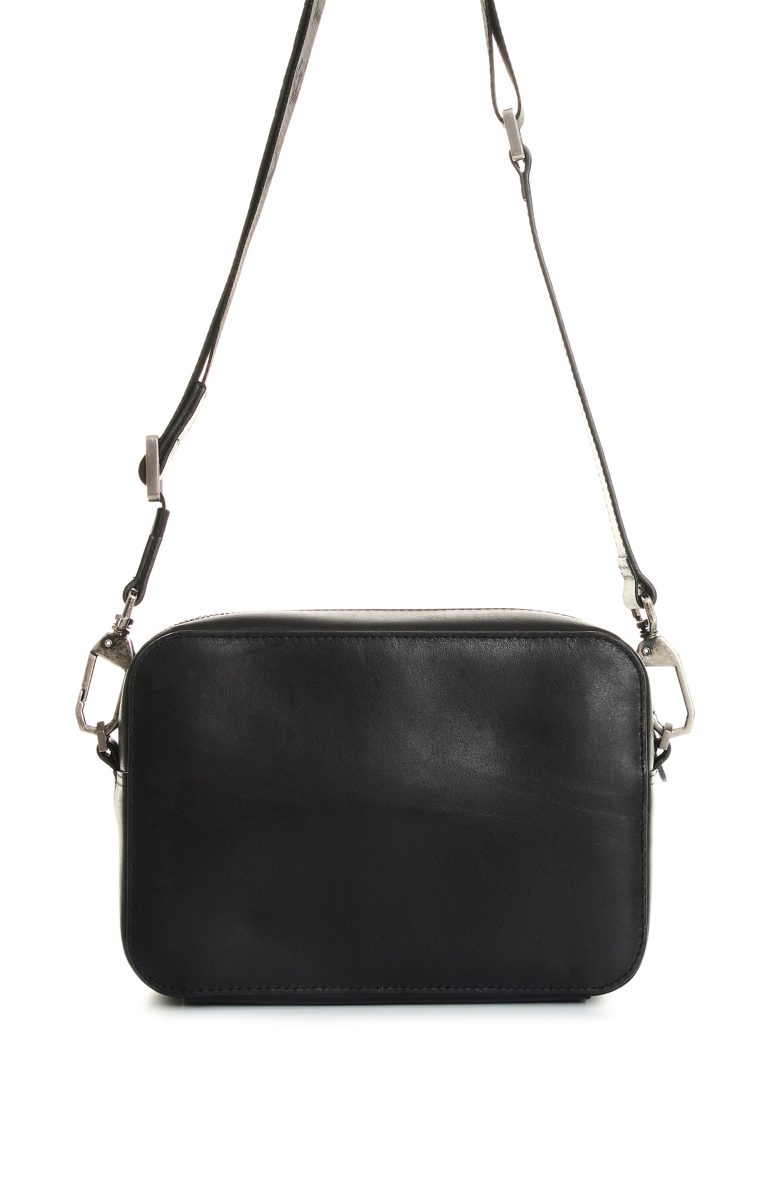 Velez Leather Crossbody Bag  with Adjustable Straps, Alternate, color, Black