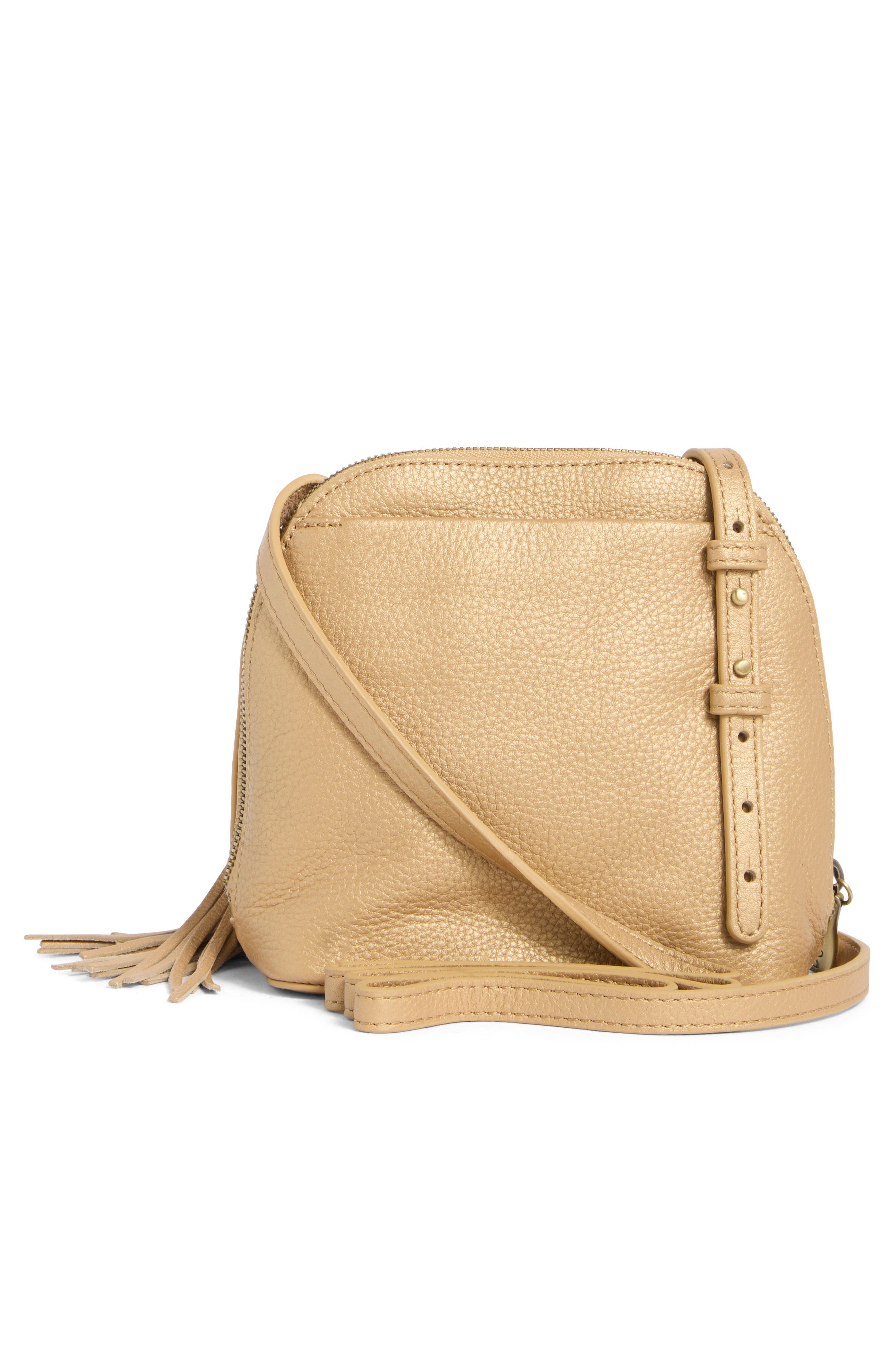 HOBO Nash Calfskin Leather Crossbody Bag, Alternate, color, Dusty Gold