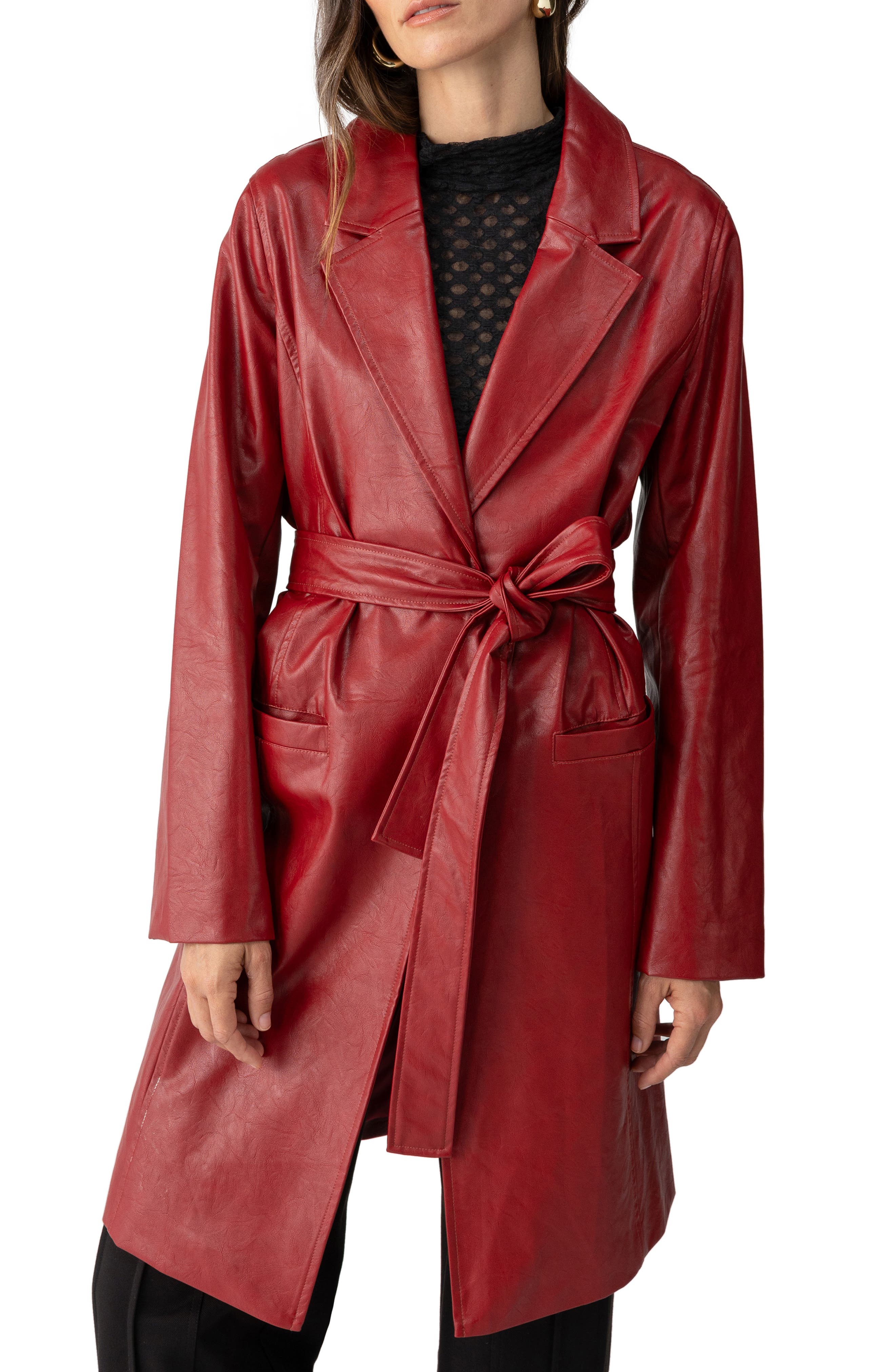 leather wrap coat
