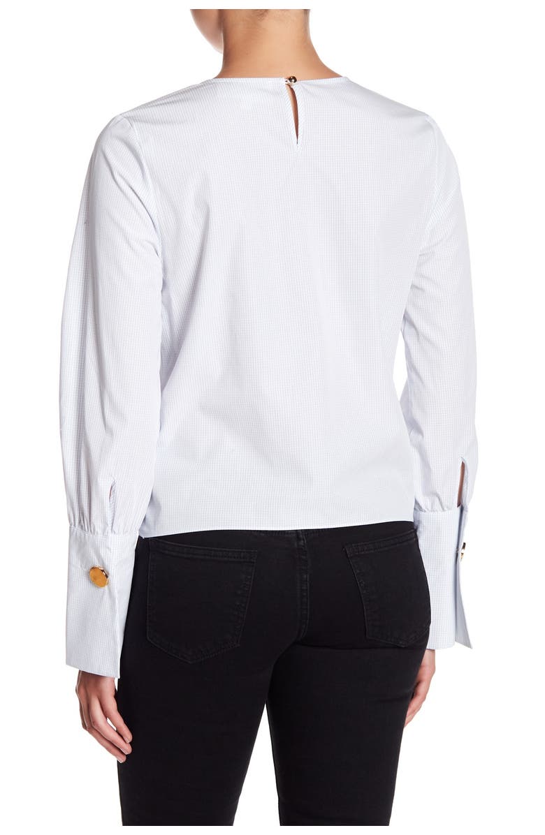 J.O.A. Stripe Tie Front Top, Alternate, color, Blue/ White