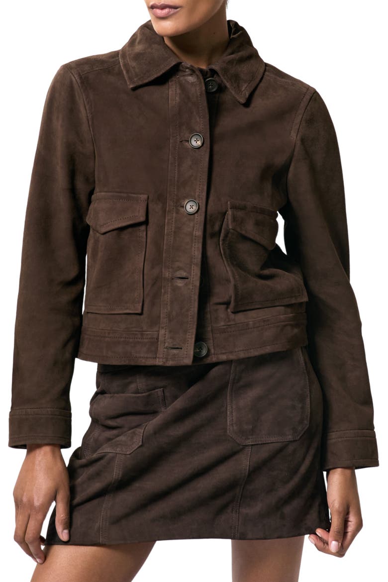 Hanson Suede Jacket, Main, color, CHOCOLATE BROWN