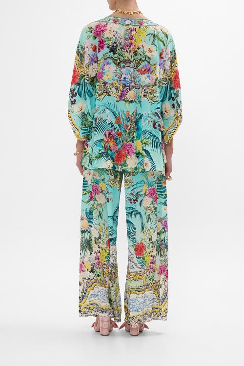 Camilla Raglan Sleeve Blouse With Cuff Gardens Of Queluz In Gardens Of Queluz