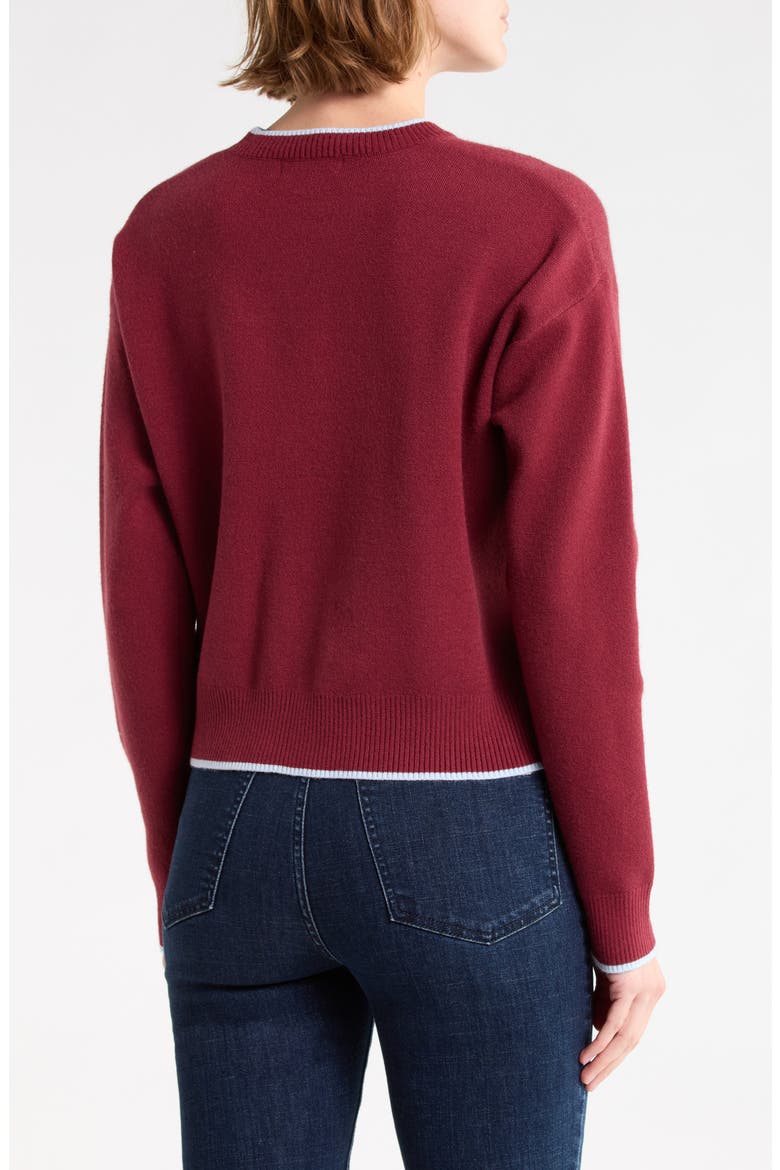 Dalmatian Cropped Sweater, Alternate, color, DARK CHERRY