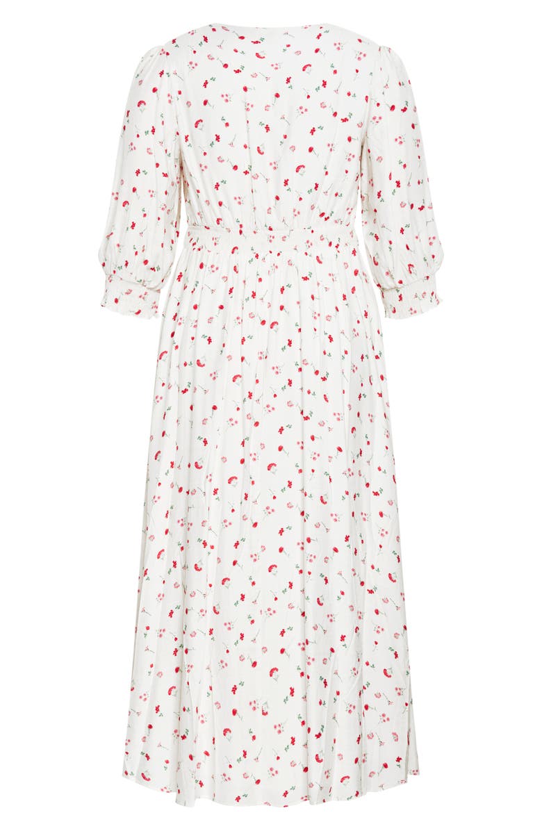 City Chic Jolene Floral Maxi Dress, Alternate, color, Ivory Bliss