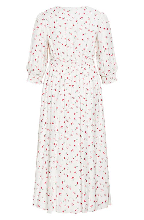 City Chic Jolene Floral Maxi Dress In Ivory Bliss