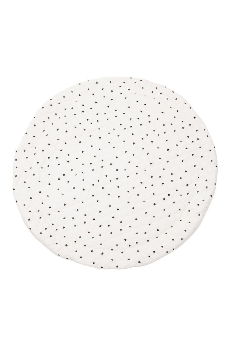 Extra Padded Round Play Mat, Main, color, BLACK SQUIGGLE DOT