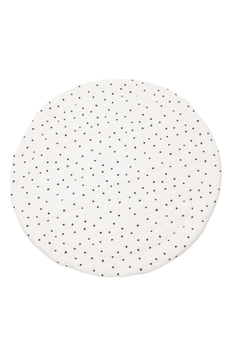 Poppyseed Play Extra Padded Round Play Mat, Main, color, Black Squiggle Dot