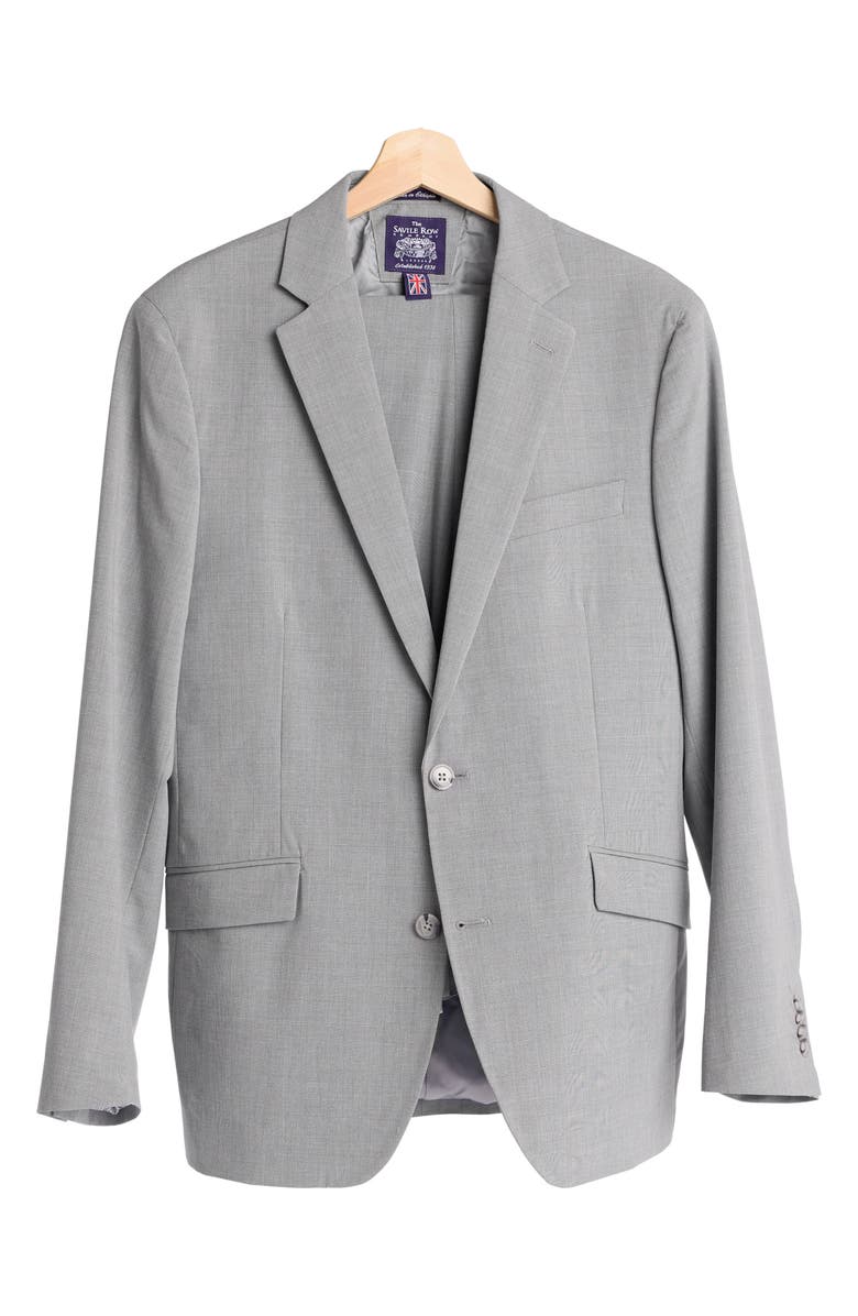 SAVILE ROW CO Light Grey Plaid Suit, Alternate, color, Grey