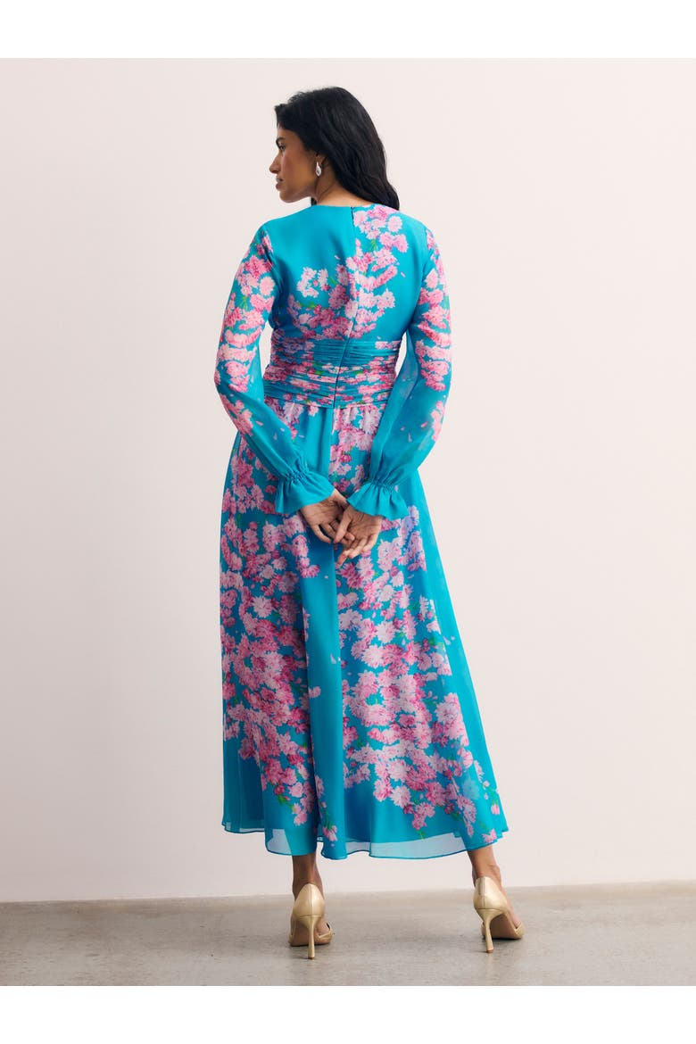 Portofino Silk Chiffon Dress, Alternate, color, Blue